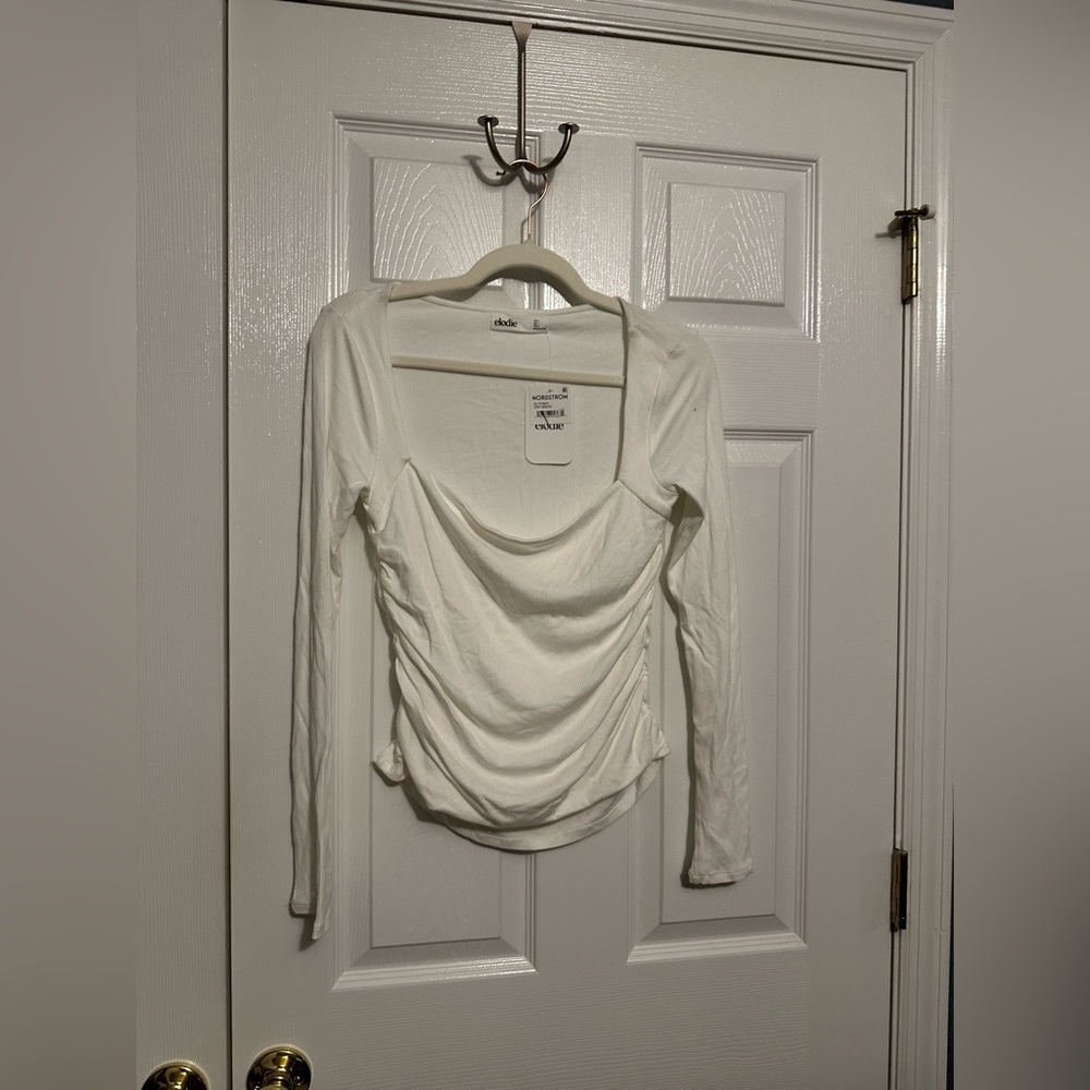 NWT Elodie White Long Sleeve Top